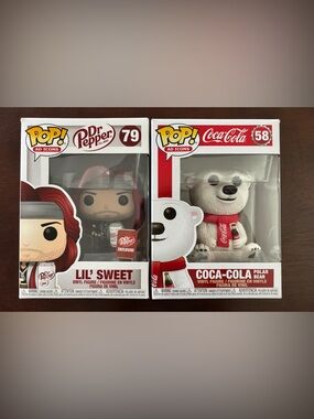 FunkoPop! AD Icons: Lil Sweet #79 Dr Pepper Exclusive & Coca-Cola Polar Bear #58
